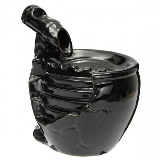 Black Ceramic Waterfall Incense Burner Buddhist Backflow Censer Holder & 10 Cones