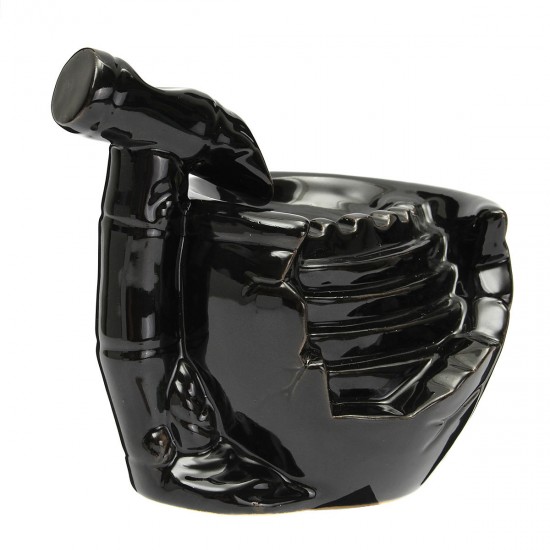 Black Ceramic Waterfall Incense Burner Buddhist Backflow Censer Holder & 10 Cones