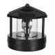 Black LED Solar Powered Lighthouse 360° Rotating Light Outdoor Garden Desk Lamp