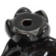 Black Porcelain Tower Backflow Incense Burner Ceramic Buddhist Cone Holder w/ 6Pcs Incense Cones