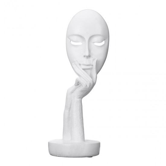 Black/White Resin Modern Women Face Thinker Statue Abstract Sculptures Characters Crafts Handmade Carving Ornament Decorations