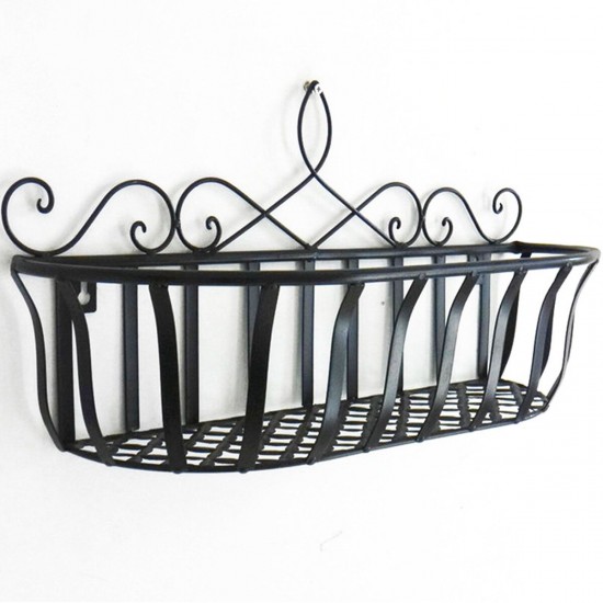 Black/White/Bronze S/M/L Iron Flower Pot Stand Small Pot Wall Holder