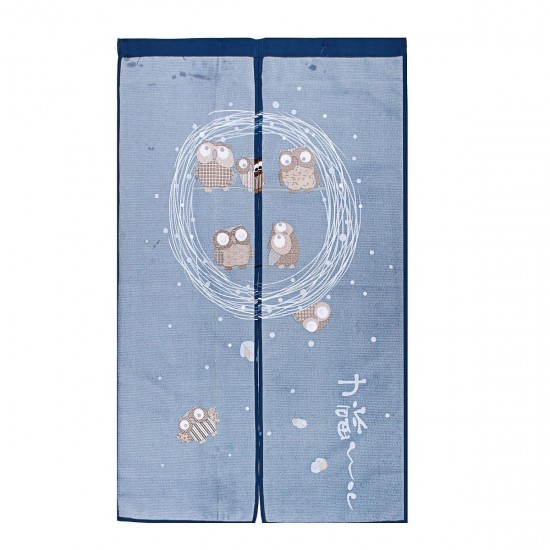 Blue Doorway Curtains Hanging Screen Owl Branch Kitchen Door Window Decorations