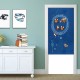 Blue Doorway Curtains Hanging Screen Owl Branch Kitchen Door Window Decorations