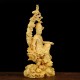 Boxwood Wood Carving Handmade Bodhisatva Sculpture Craft Decorations