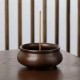 Brass Three-legged Oblate Shape Incense Burner with Incense Holder Home Teahouse Office Decoration