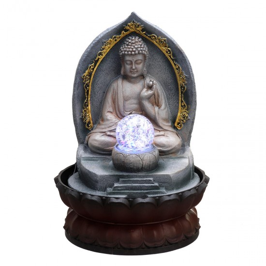 Carved Resin B uddha Running Water Statue Fountain Feature Outdoor Decorations