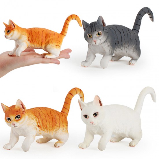 Cat Figurine Decorations Simulation Animal Model Kids Toy Statue Solid Persian Pet Home Display Toys