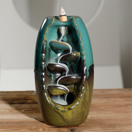 Ceramic Backflow Incense Burner Censer Holder Smell Aromatic Furnace Home Decor