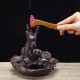 Ceramic Glaze Dragon Censer Backflow Incense Burner Waterfall Smoke Cone Sticks Holder