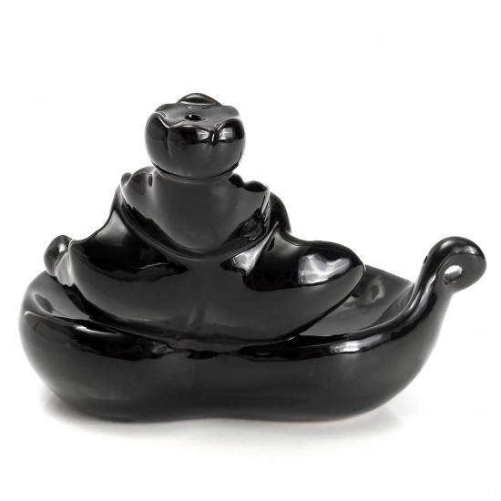 Ceramic Incense Cone Burner Smoke Backflow Tower Holder Home Censer Decor