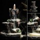 Ceramic Mountain Waterfall Smoke Backflow Incense Burner Cones Holder + 7 Cones