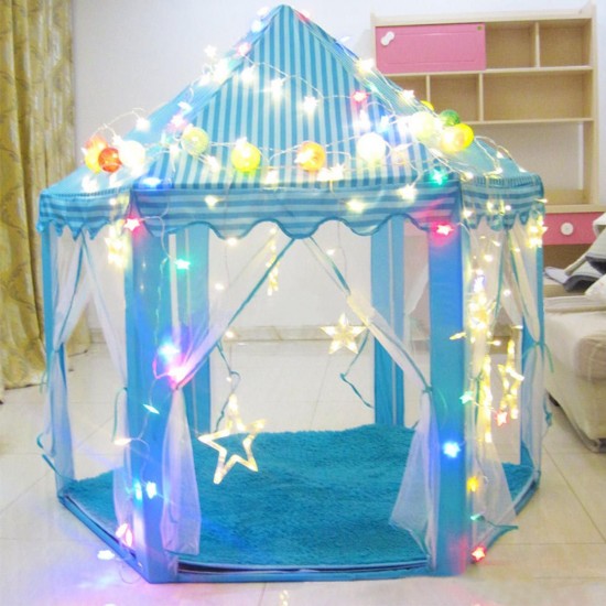 Children Pop Up Play Tent Princess Playhouse Party Christma Gift Decorations +LED Light