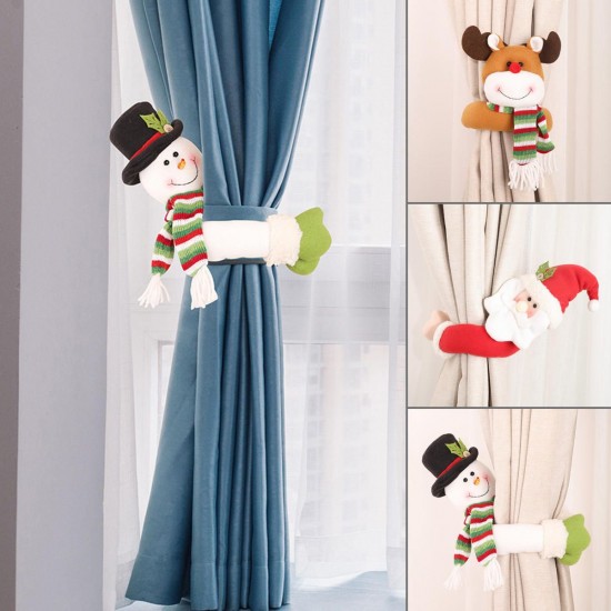 Christmas Curtain Tieback Buckle Santa Claus Snowman Elk Christmas Home Decorations