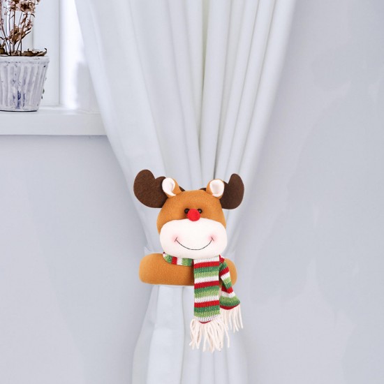 Christmas Curtain Tieback Buckle Santa Claus Snowman Elk Christmas Home Decorations