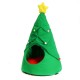 Christmas Tree Elk Pet House Breathable Semi Closed Soft Cat House Green Cat Dog Bed
