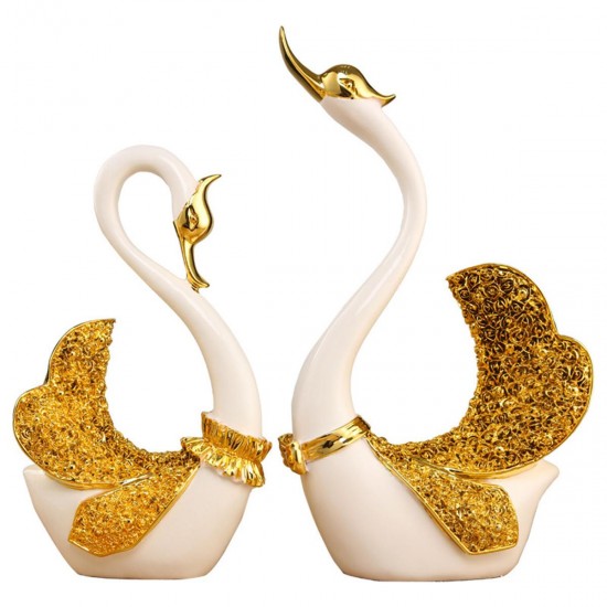 Couple Swan Ornament House Decorations Living Room TV Cabinet Accessories Wedding Gifts