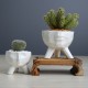 Creative Humanoid Ceramic Flower Pot Green Succulent Planter Plant Container