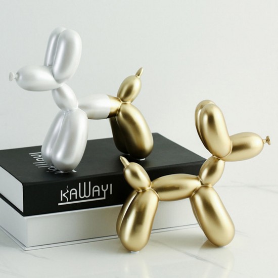 Cute Resin Balloon Dog Animal Figurine Statue Ornaments Home Decorations