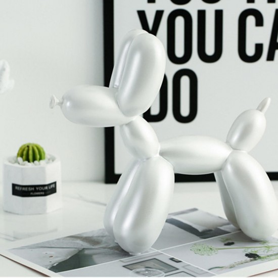 Cute Resin Balloon Dog Animal Figurine Statue Ornaments Home Decorations