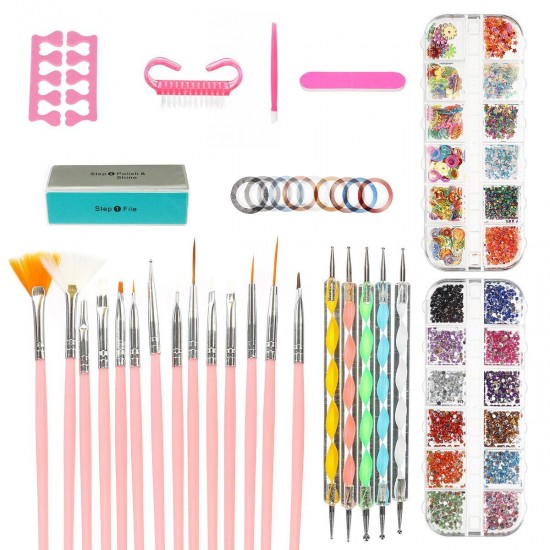 DIY Nail Art Painting Drawing Design Brushes Dotting Polish Pen Tool Set Kit