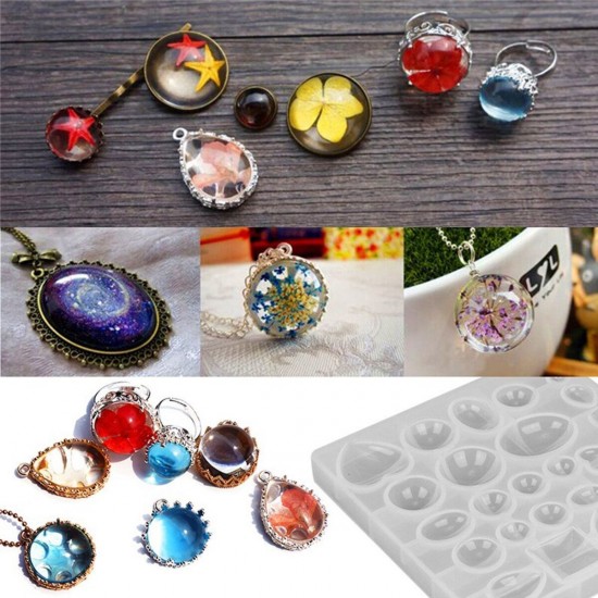 DIY Resin Casting Molds Silicone Jewelry Pendant Craft Making Mould Pendant Tray