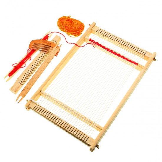 DIY Traditional Wooden Weaving Loom Machine Pretend Play Toys Kids Knitting Craft