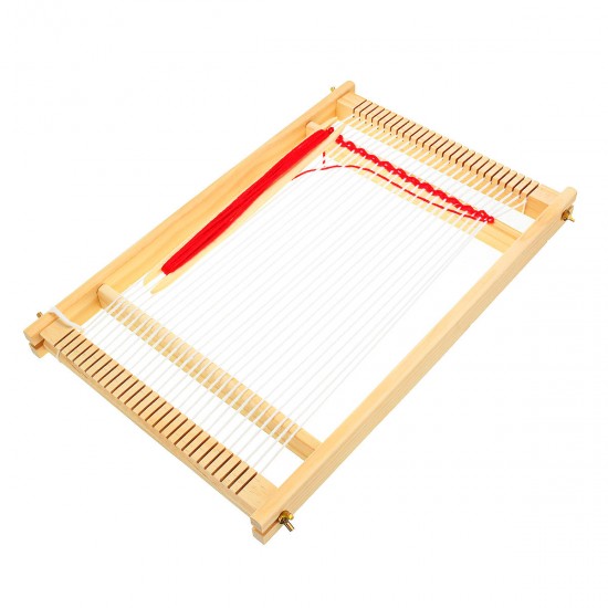 DIY Traditional Wooden Weaving Loom Machine Pretend Play Toys Kids Knitting Craft