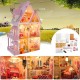 DIY Wooden Dolls House Doll House LED Light Miniature Dollhouse w/ Furniture Doll House Accessories