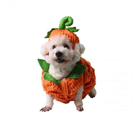 Dog Halloween Costume Dog Collar Pumpkin Design Creative Funny Pet Clothes Decorations