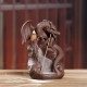 Dragon Ceramic Waterfall Backflow Cone Incense Burner Smoke Censer Holder Decor