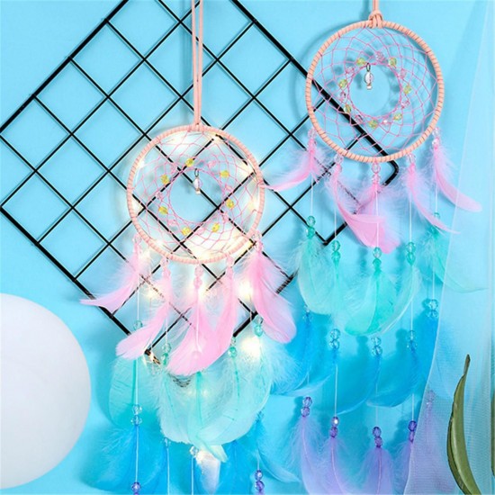 Dream Catcher Light Hollow Round Dreamcatcher Bedroom Living Room Wall Decorations