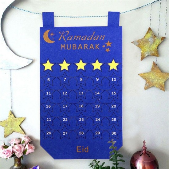 EID Mubarak Felt Calendar Ramadan Kareem Countdown For Eid Party Decor