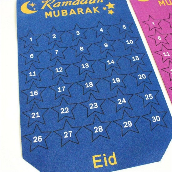 EID Mubarak Felt Calendar Ramadan Kareem Countdown For Eid Party Decor