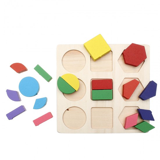 Early Education Children Jigsaw Puzzle Toy Wooden Geometric Board Cognitive Matching Board