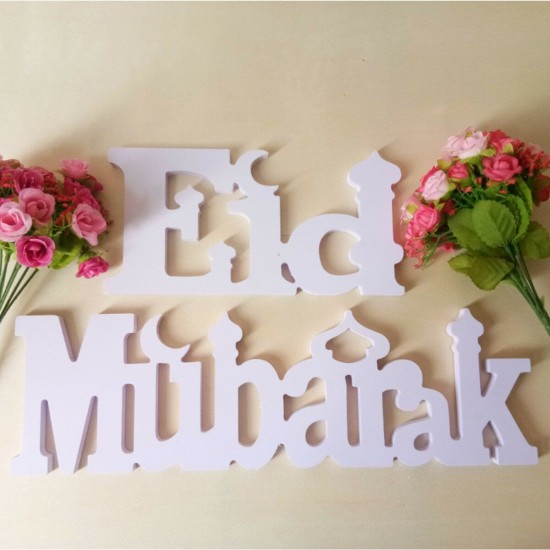 Eid Mubarak Dining Table Ornament Wooden Letters Festival Decorations