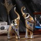 Elephant Statue Mother Son Art Resin Craft Ornament Home Desktop Table Decorations