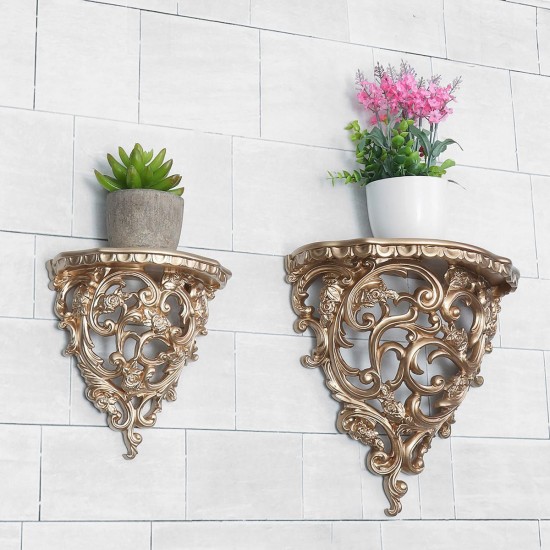 European-style Antique Wall Shelf Sconce Decorative Shelf Rack Flower Shelf Home Decorations