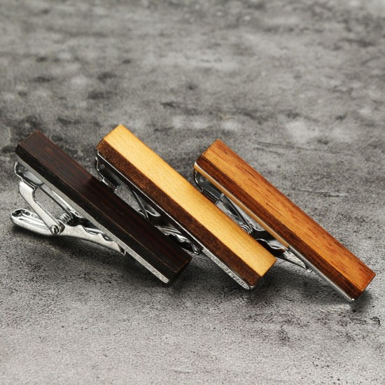 Fashion Wood Men Tie Clip Bar Necktie Pin Clasp Clamp Wedding Party Decorations