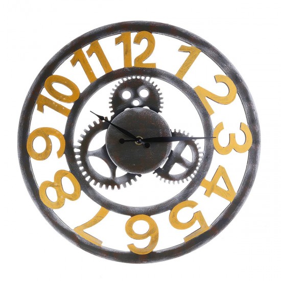 Gear Wall Clock Hollow-out Rome Digital Restaurant Decorative Bell Diameter 40cm