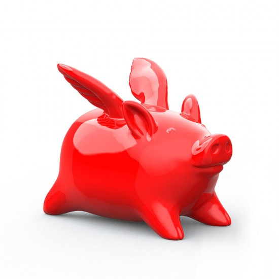 Geometry Flying Pig Decorations Piggy Bank Saving Money Coin Chinese Red Ornament