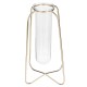 Glass Planter Test Tube Vase Pot + Retro Iron Stand Holder Plants Flowers Decoration