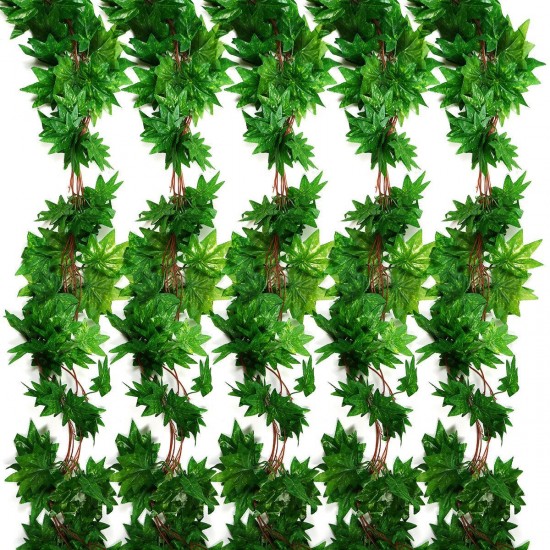 Green/Red Maple Leaf Artificial Vine Garland Foliage Plant Wedding Party Decor