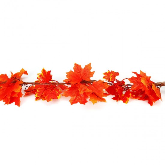 Green/Red Maple Leaf Artificial Vine Garland Foliage Plant Wedding Party Decor