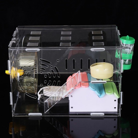 Hamster Acrylic Cage Clear 1 Layer Mice Mouse Castle Rat House Toy Pet Bed Kids Gift