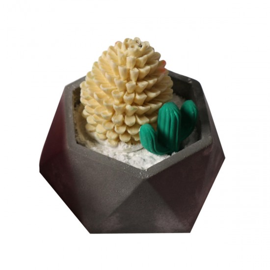 Handmade Silicone Flower Pot Mould 3D Geometric Concrete Succulent Planter Craft