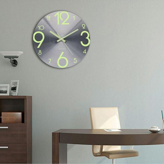 Luminous Wall Clock Number Quartz Hanging Clocks Glow In The Dark Bedroom Decor