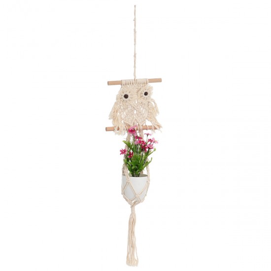 Macrame Plant Hanger Indoor Outdoor Hanging Planter Owl Stand Flower Pots