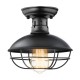 Metal Cage Ceiling Light E26 Rustic Mini Semi Flush Mounted Pendant Lighting for Foyer Kitchen Garage Porch Entryway