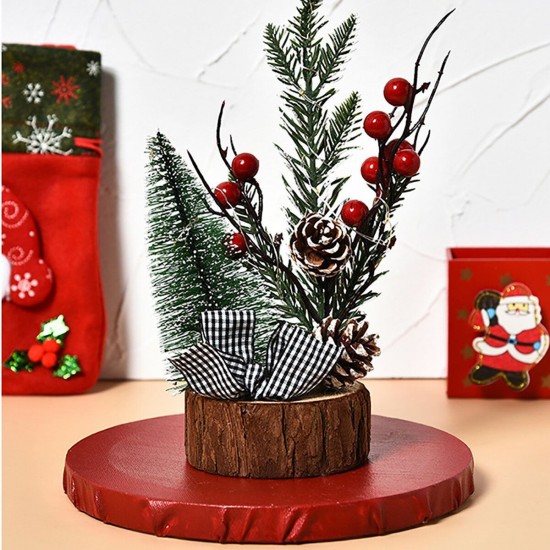 Mini Wooden Led Christmas Tree Desk Table Decoration Gift Cute Xmas Home Decoration